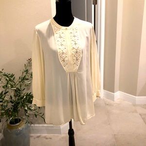 Tory Burch 100% silk embellished tunic